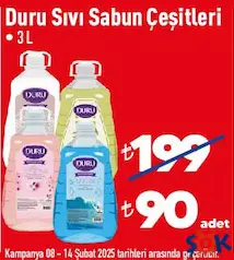 DURU SIVI SABUN ÇEŞİTLERİ 3 L